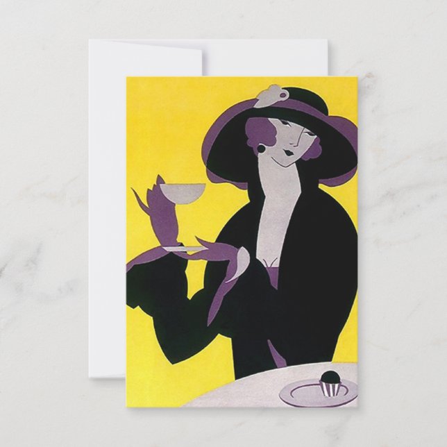 Vintage Art Deco Tea Invitations High Afternoon (Front)