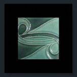Vintage Art Deco Tile Pattern Matte Dark Green Poster<br><div class="desc">These vintage art deco tiles Show an early 20th century look with a dark green matte finish.</div>