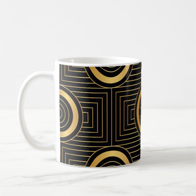 Vintage Art Deco Wallpaper Pattern Coffee Mug (Left)