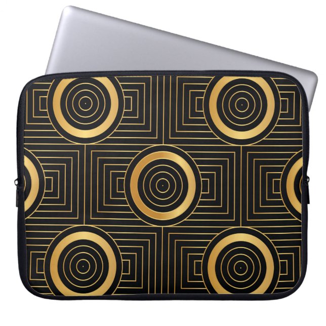 Vintage Art Deco Wallpaper Pattern Laptop Sleeve (Front)
