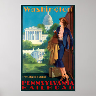 Vintage Art Deco Washington Travel Poster