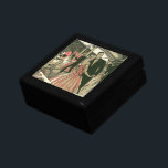 Vintage Art Deco Wedding, Newlyweds First Dance Gift Box<br><div class="desc">Vintage illustration love and romance art deco design featuring a newly wed couple dressed in formal attire dancing at their wedding reception; The beautiful bride is in an elegant evening gown dress with delicate pink floral flowers and the handsome groom is in a tuxedo suit.</div>