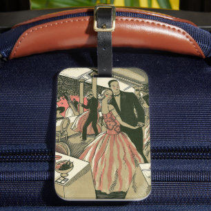 Vintage Art Deco Wedding, Newlyweds First Dance Luggage Tag