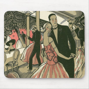 Vintage Art Deco Wedding, Newlyweds First Dance Mouse Pad