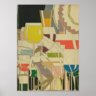 Vintage Art Deco Woman Poster – 1920s Cocktails