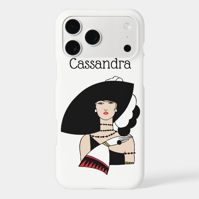 Vintage Art Deco Woman Wearing Hat Gloves Colour (Back)