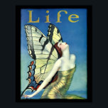 Vintage Art Deco Woman With Butterfly Wings Poster<br><div class="desc">This is a digitally enhanced print of a vintage 1923 Art Deco cover art of a woman with butterfly wings by Wladyslaw T. Benda.</div>