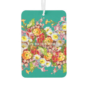 Vintage Art Floral Pattern Spring Flowers Primrose Car Air Freshener