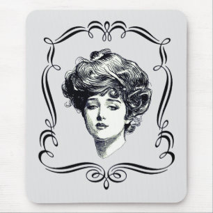 Vintage Art Gibson Girl  Mouse Pad