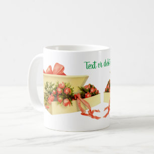 Vintage Art Gift Box Of Roses Personalised Coffee Mug