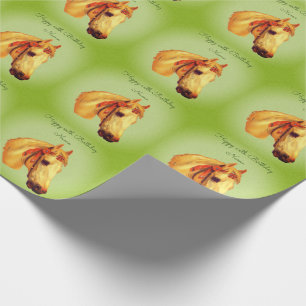 Vintage Art Horse Head Personalised Birthday  Wrapping Paper