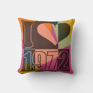 Vintage Art - I love (heart) 1972 - Pillow