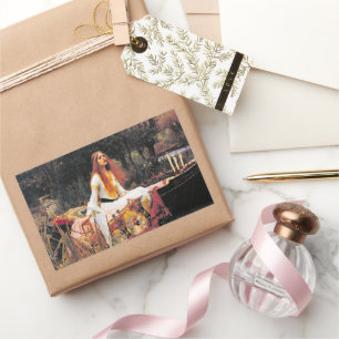 Vintage Art John W. Waterhouse Lady of Shalott Rectangular Sticker