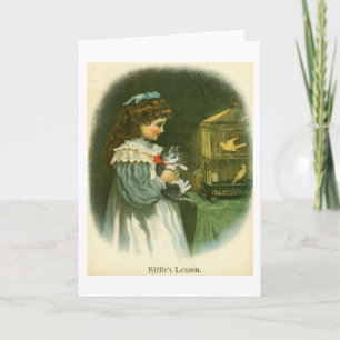 Vintage Art - Kittie's Lesson, Card
