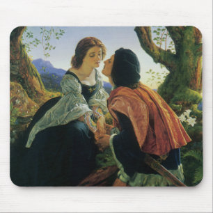 Vintage Art, Lovers at Dusk, Sir Joseph Noel Paton Mouse Pad