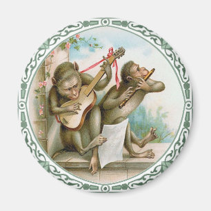 Vintage Art Magnet - Anthropomorphic Monkeys