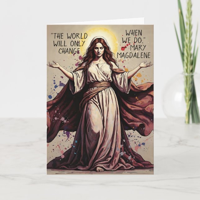 Vintage Art Mary Magdalene Quote  Card (Front)