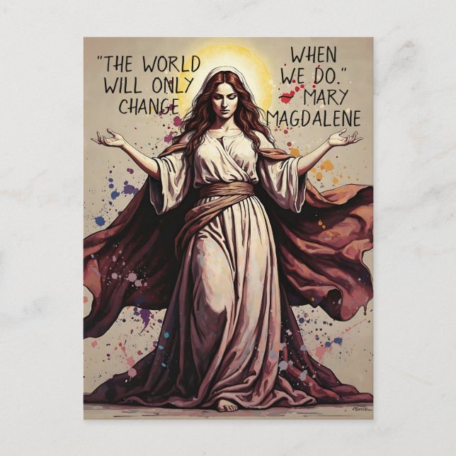 Vintage Art Mary Magdalene Quote  Postcard (Front)