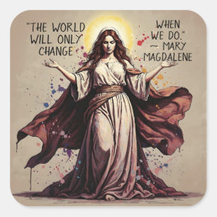 Vintage Art Mary Magdalene Quote  Square Sticker