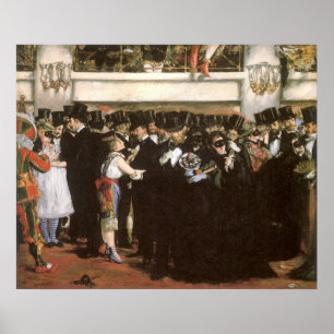 Vintage Art, Masked Ball at the Opera by Manet Poster