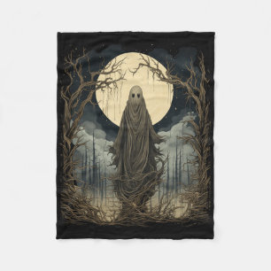 Vintage Art Men Women Retro Scary Gothic Halloween Fleece Blanket