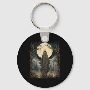 Vintage Art Men Women Retro Scary Gothic Halloween Key Ring