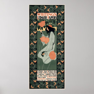Vintage Art Nouveau 1890 ad by Will Bradley Poster