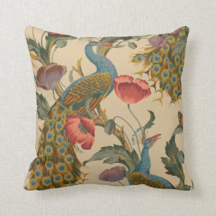 Vintage Art Nouveau 1890 The Peacock Pattern Cushion