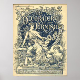 Vintage Art Nouveau 1893 Magazine Cover Poster