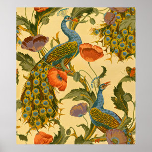 Vintage Art Nouveau 1896 The Peacock Pattern Poster