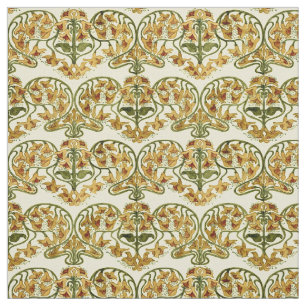 Vintage Art Nouveau 1907 Floral Pattern Design Fabric