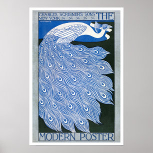 Vintage Art Nouveau Advertising Poster - Peacock