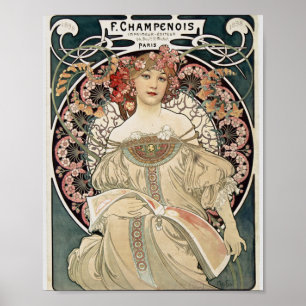 Vintage Art Nouveau Alphonse Mucha Art Painting Poster