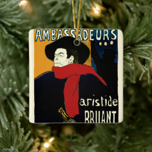 Vintage Art Nouveau Ambassadors, Toulouse Lautrec Ceramic Tree Decoration