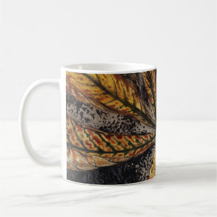 Vintage Art Nouveau Autumn Chestnut Leaf Print Coffee Mug