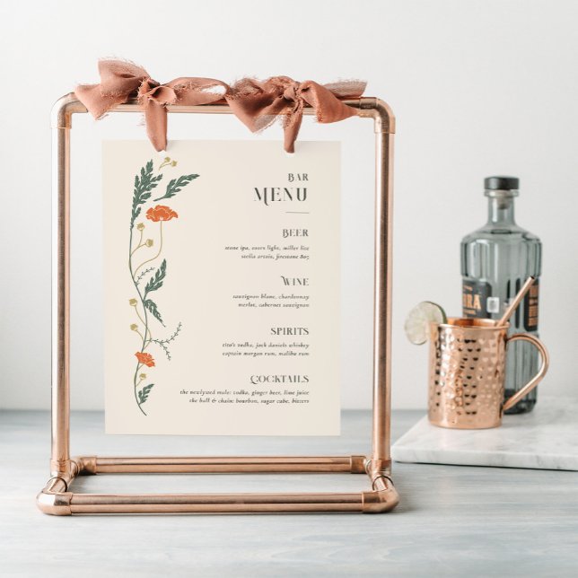 Vintage Art Nouveau Bar Menu Sign (Vintage Art Nouveau Bar Menu Sign)