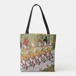 Vintage Art Nouveau, Bearings Tandem Bicycle Tote Bag