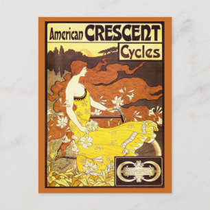 Vintage Art Nouveau Bicycle Ad Postcard