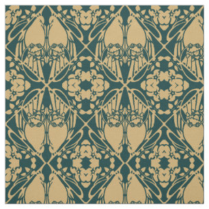 Vintage Art Nouveau Bird Pair Pattern Fabric