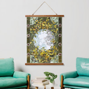 Vintage Art Nouveau Birds and Flowers Hanging Tapestry