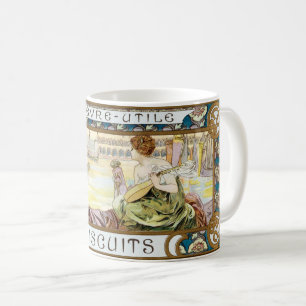 Vintage Art Nouveau Biscuit ad by Alphonse Mucha Coffee Mug