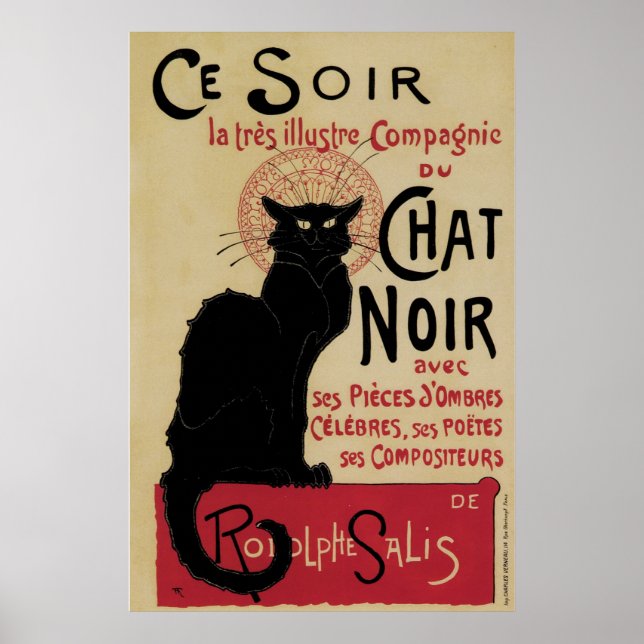 Vintage art nouveau black cat poster (Front)