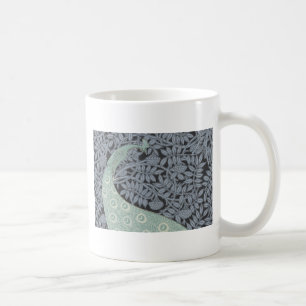 Vintage Art Nouveau Blue Peacock Print Verneuil Coffee Mug