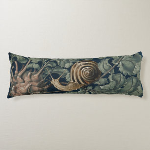 Vintage Art Nouveau Botanical Snail Antique Body Cushion