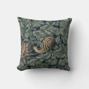 Vintage Art Nouveau Botanical Snail Antique Cushion