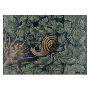 Vintage Art Nouveau Botanical Snail Antique Cutting Board