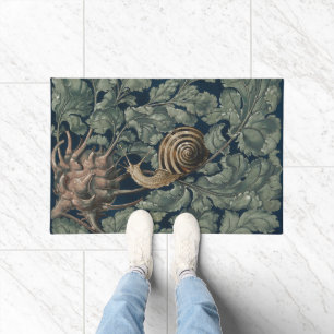 Vintage Art Nouveau Botanical Snail Antique Doormat