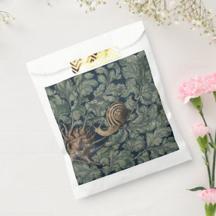 Vintage Art Nouveau Botanical Snail Antique Favour Bag