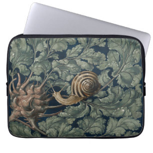 Vintage Art Nouveau Botanical Snail Antique Laptop Sleeve