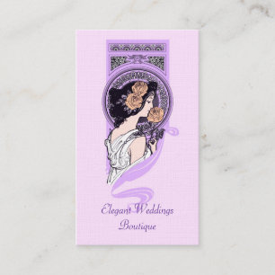 Vintage art nouveau bridal boutique business card